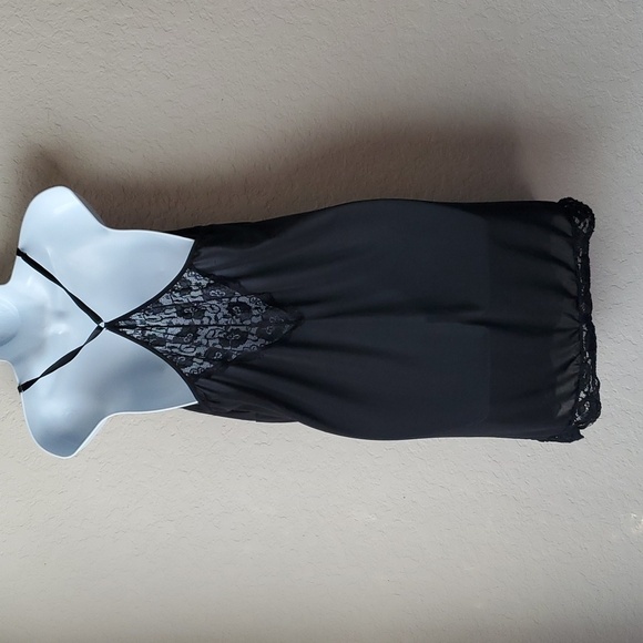 Women 2X Babydoll Lingerie Back Crisscross Lace Trim Chemise Sleepwear - Picture 5 of 10